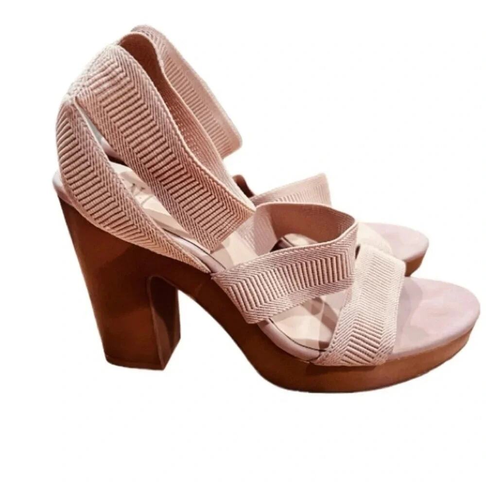 INC Ribbed Elastic Strap Roesia Round Toe Block Heel Slip On Sandals Size 8.5 - Picture 5 of 9